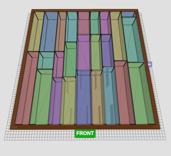 3D Preview of drawer organizer bins